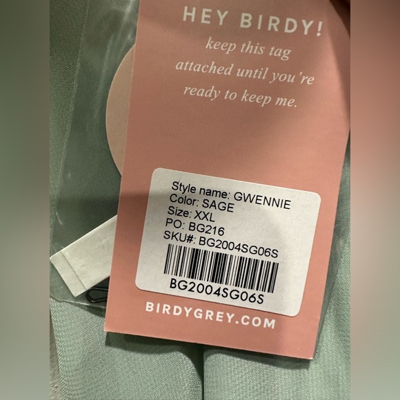 Birdy Grey GWENNIE DRESS CHIFFON SAGE XXL NEW NWT BRIDESMAID WEDDING Slit - Picture 5 of 6